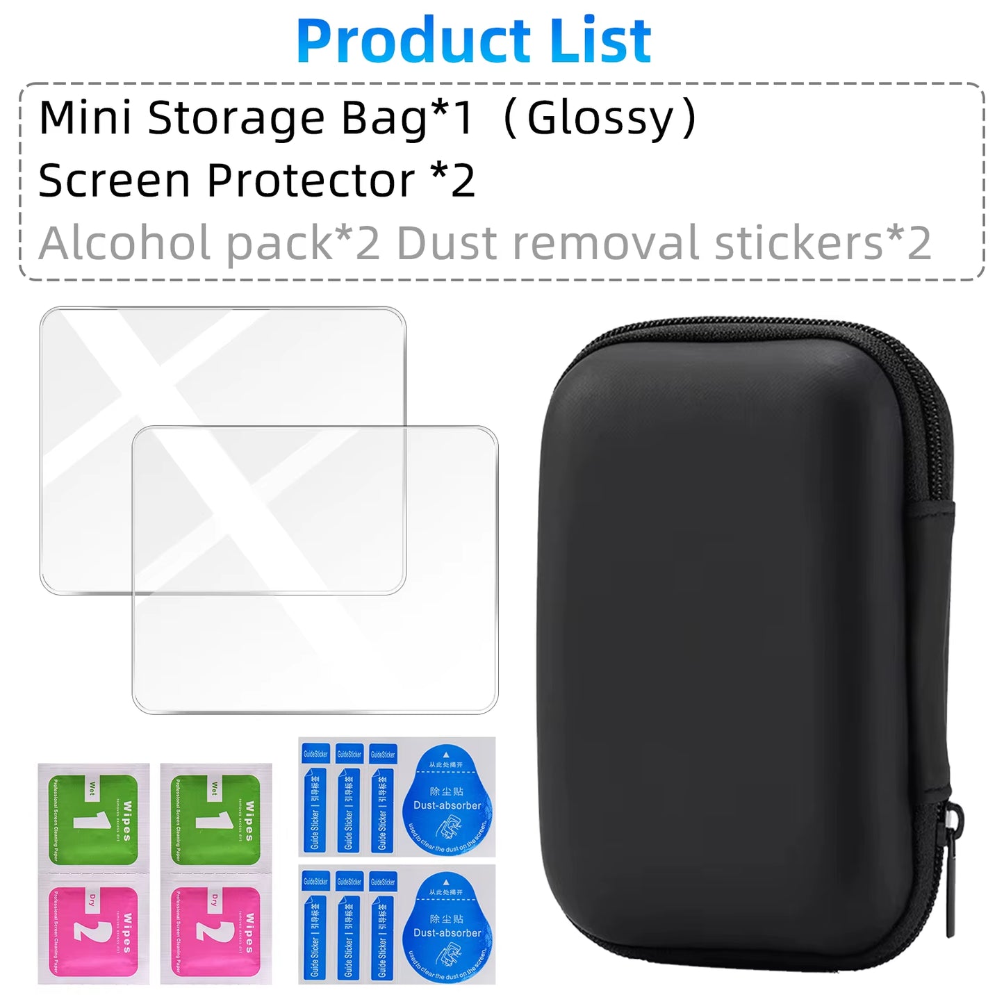 Glass+Bag for R36S/R35S Screen Protector Tempered Glass Film & EVA Portable Storage Case R36S Console Protector Accessories Set
